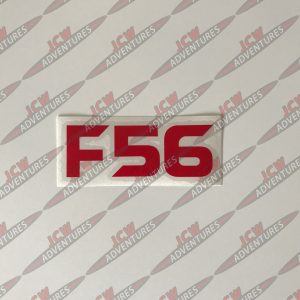 F56 Model Designation Red Vinyl Sticker - JCW Adventures ©