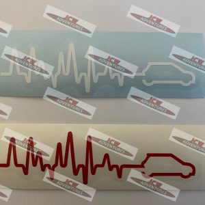 MINI Heart Beat Line Red Vinyl Sticker - JCW Adventures ©